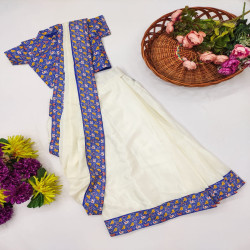 Golden Harmony Ready-to-Wear Kids Saree with Designer Blouse